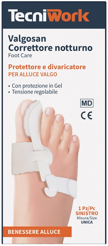 CORRETTORE NOTTURNO PER ALLUCE VALGO SINISTRO MISURA UNICA VALGOSAN 1 PEZZO - farmacialombardia.it