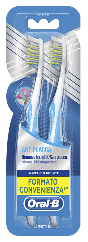 ORAL B MANUAL SPAZZOLINO PRO EXPERT CROSS ACTION ANTIPLACCA 35 M 2 PEZZI - farmacialombardia.it