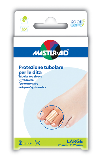 PROTEZIONE TUBOLARE IN GEL MASTER-AID FOOTCARE ELASTICIZZATO LARGE 7,5 CM 20 MM 2 PEZZI C5 - farmacialombardia.it