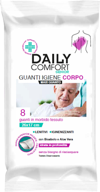 DAILY COMFORT SENIOR GUANTO DETERGENTE 8 PEZZI - farmacialombardia.it