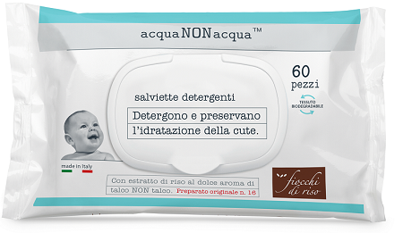 FIOCCHI DI RISO ACQUA NON ACQUA SALVIETTE DETERGENTI 60 PEZZI - farmacialombardia.it