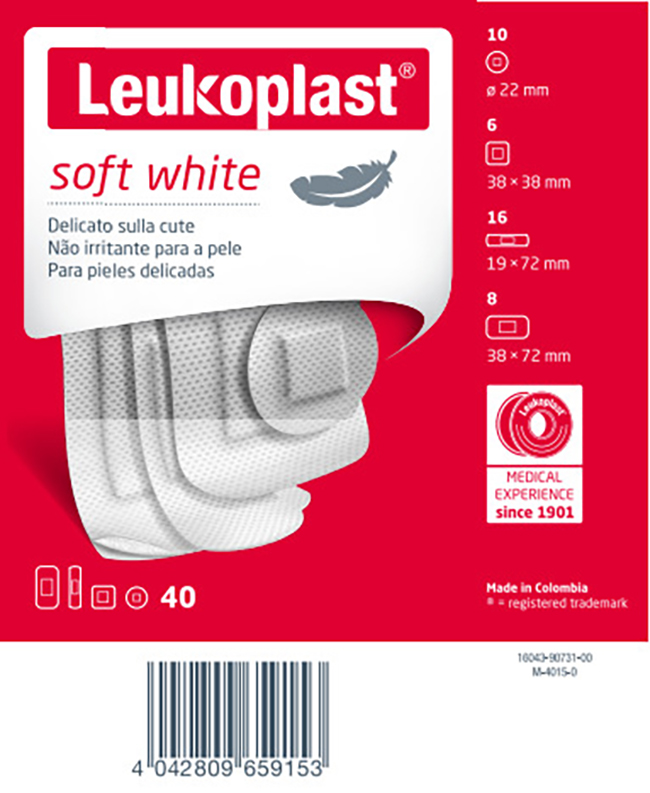 LEUKOPLAST SOFT WHITE 40 PEZZI ASSORTITI - farmacialombardia.it