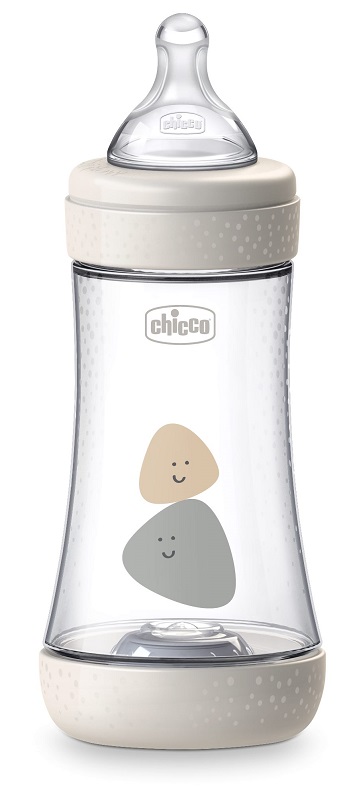 CHICCO BIBERON PERFECT 5 UNISEX 240 ML IN SILICONE 2 FORI - farmacialombardia.it