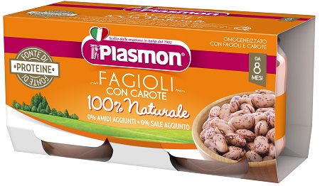 PLASMON OMOGENEIZZATO FAGIOLI BORLOTTI E CAROTE 2X80 G - farmacialombardia.it