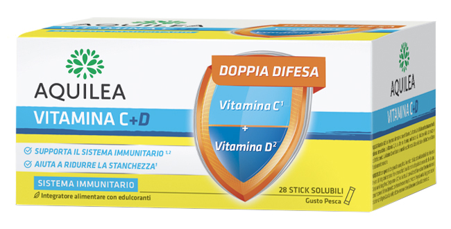 AQUILEA VITAMINA C+D 28 BUSTINE STICK - farmacialombardia.it