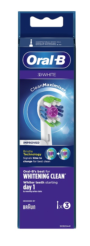 ORALB 3DWHITE EB18 TESTINA PER SPAZZOLINO ELETTRICO 3 PEZZI - farmacialombardia.it