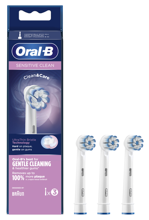 ORALB SENSITIVE CLEAN EB60 TESTINE PER SPAZZOLINO ELETTRICO 3 PEZZI - farmacialombardia.it