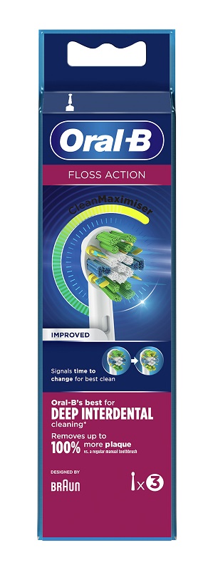 ORALB FLOSS ACTION EB25 TESTINA PER SPAZZOLINO ELETTRICO 3 PEZZI - farmacialombardia.it