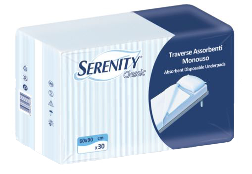 TRAVERSA SALVAMATERASSO PER INCONTINENZA SERENITY RELAX 60X90 CM 30 PEZZI - farmacialombardia.it