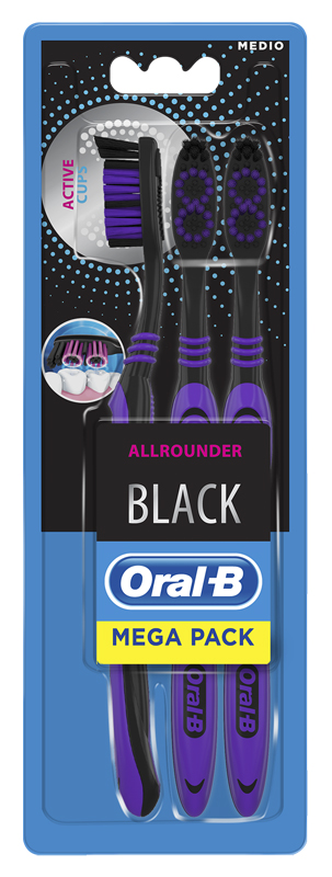 ORALB ALL ROUNDER BLACK SPAZZOLINO MANUALE 3 PEZZI - farmacialombardia.it