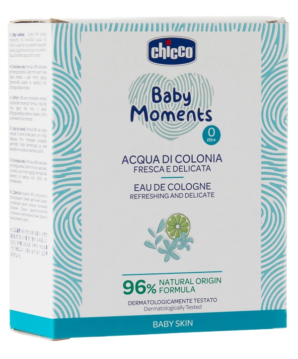 CHICCO BABY MOMENTS ACQUA DI COLONIA FRESCA E DELICATA 100 ML - farmacialombardia.it