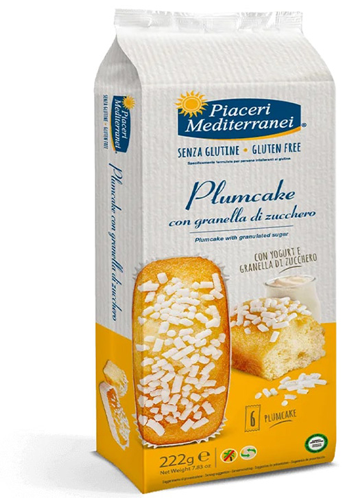 PIACERI MEDITERRANEI PLUMCAKE GRANELLA ZUCCHERO 6 PEZZI 37 G - farmacialombardia.it