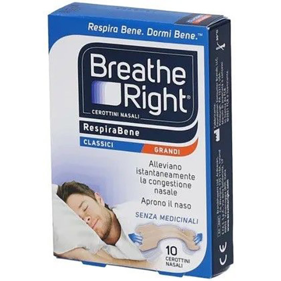 CEROTTI NASALI BREATHE RIGHT CLASSICI GRANDI 10 PEZZI - farmacialombardia.it