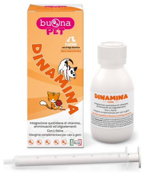 DINAMINA CANI GATTI FLACONE CON SIRINGA DOSATRICE IN PASTA 60 G BUONAPET - farmacialombardia.it
