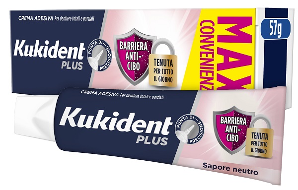 KUKIDENT PLUS BARRIERA ANTI-CIBO NEUTRO CREMA ADESIVA DENTIERE 57 G - farmacialombardia.it