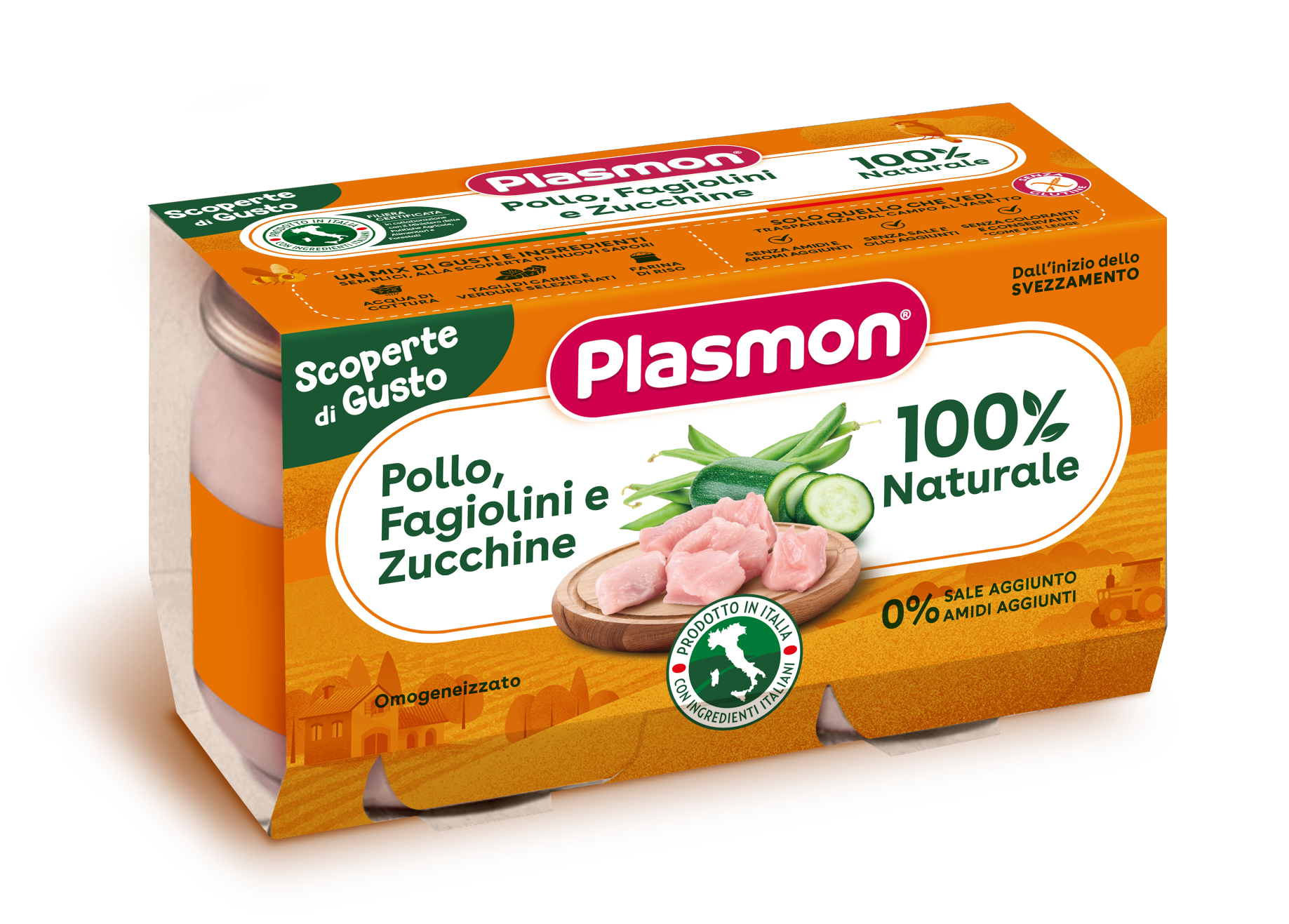 PLASMON OMOGENEIZZATI POLLO FAGIOLINI ZUCCHINE 2 PEZZI DA 120 G - farmacialombardia.it