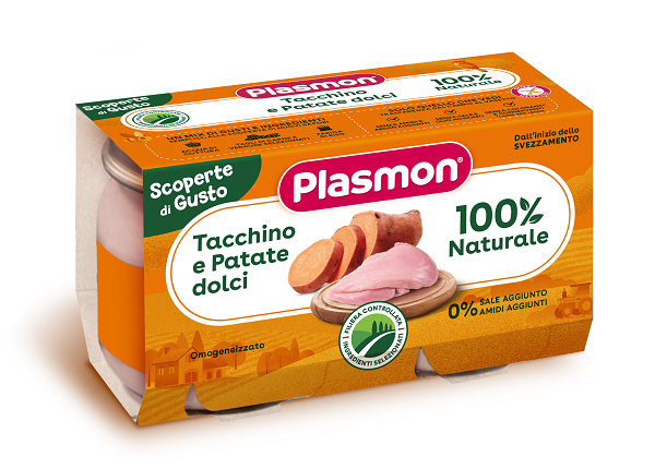 PLASMON OMOGENEIZZATI TACCHINO PATATE DOLCI 2 PEZZI DA 120 G - farmacialombardia.it