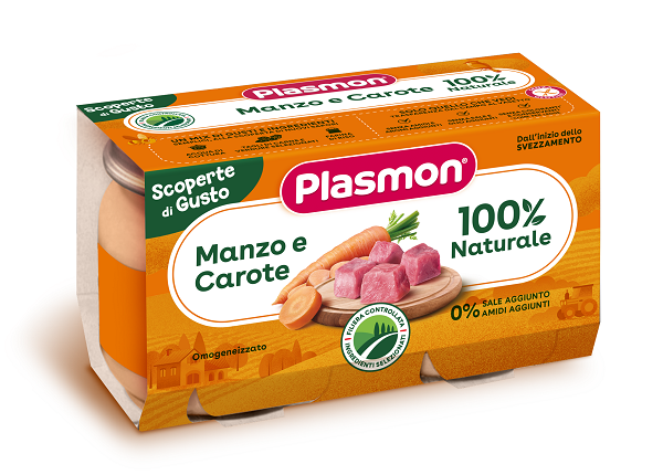PLASMON OMOGENEIZZATI MANZO CAROTE 2 PEZZI DA 120 G - farmacialombardia.it