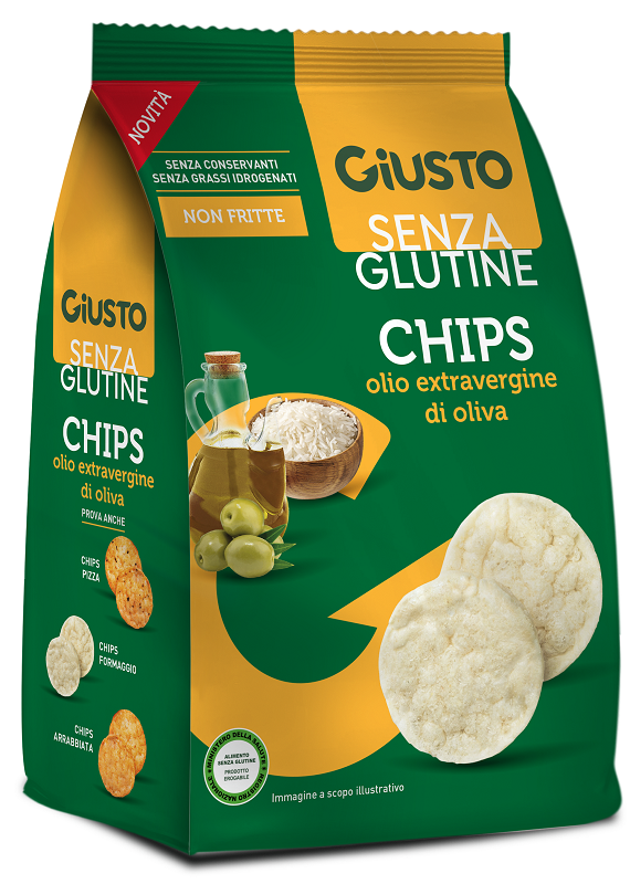 GIUSTO SENZA GLUTINE CHIPS OLIO EXTRAVERGINE DI OLIVA 40 G - farmacialombardia.it