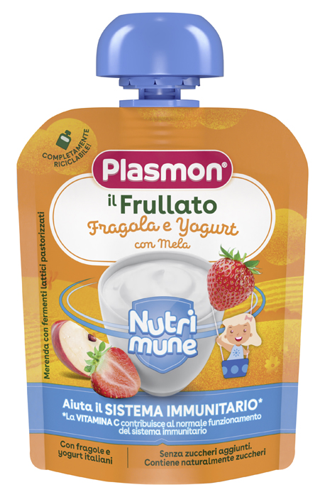 PLASMON NUTRI-MUNE FRAGOLA/YOGURT CON MELA 85 G - farmacialombardia.it