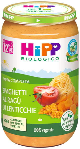 HIPP SPAGHETTI RAGU' DI LENTICCHIE 250 G - farmacialombardia.it