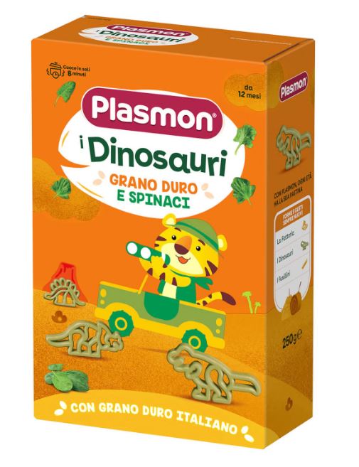 PLASMON PASTA DINOSAURI E SPINACI 250 G - farmacialombardia.it