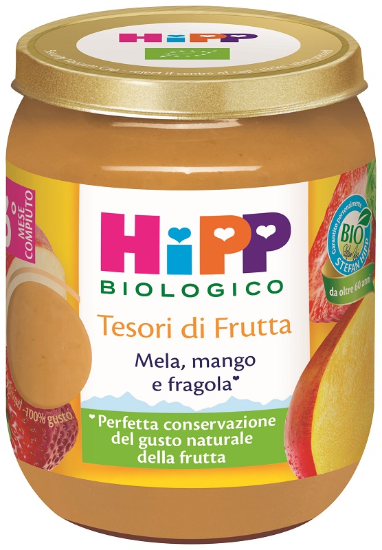 HIPP TESORI FRUTTA MELA MANGO FRAGOLA 160 G - farmacialombardia.it