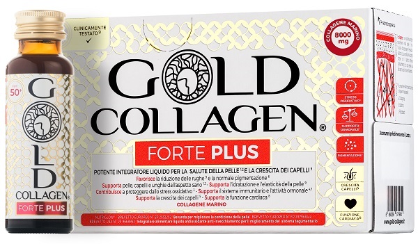 GOLD COLLAGEN FORTE PLUS 10 FLACONCINI DA 50 ML 8G COLLAGENE - farmacialombardia.it